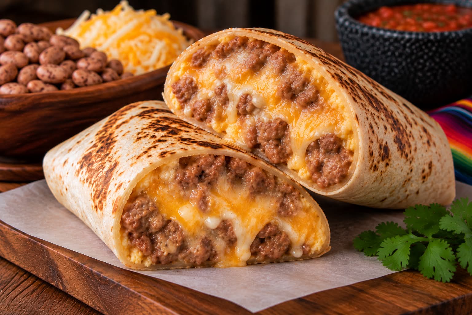 Frijoles con Queso burrito