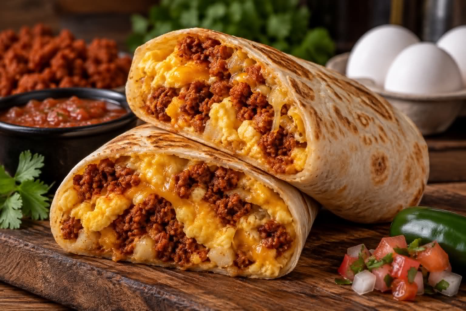 Huevo con Chorizo burrito