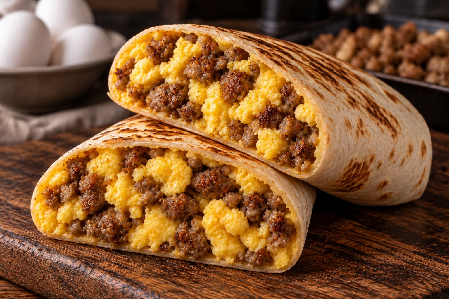 Huevo con Sausage burrito