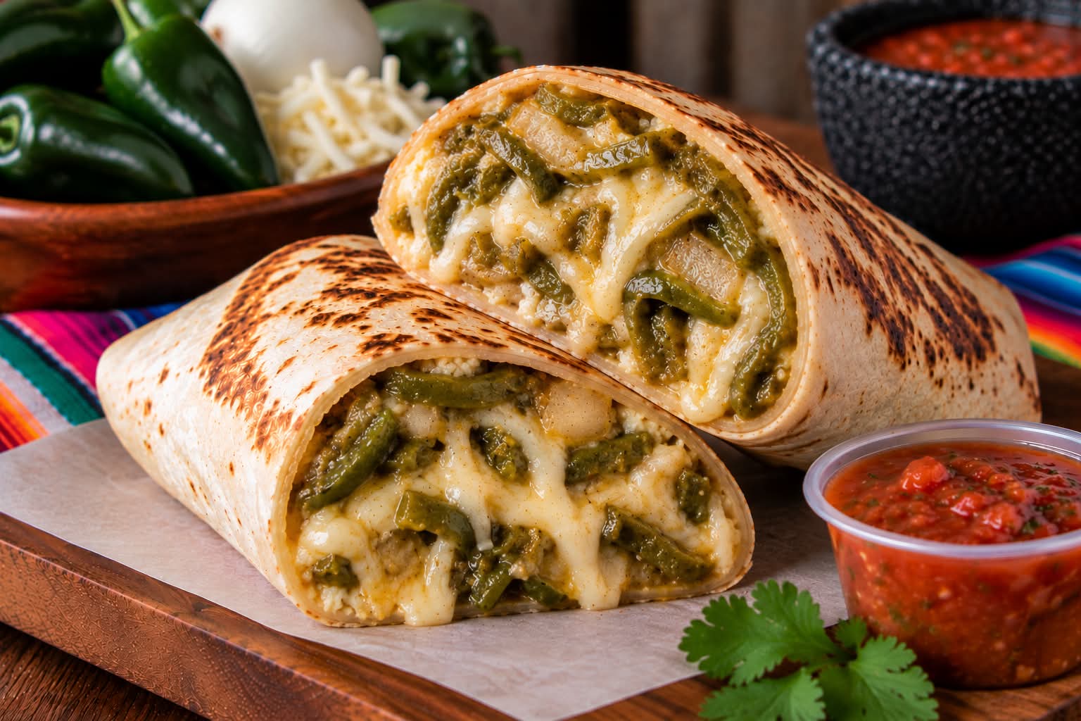 Rajas con Queso burrito